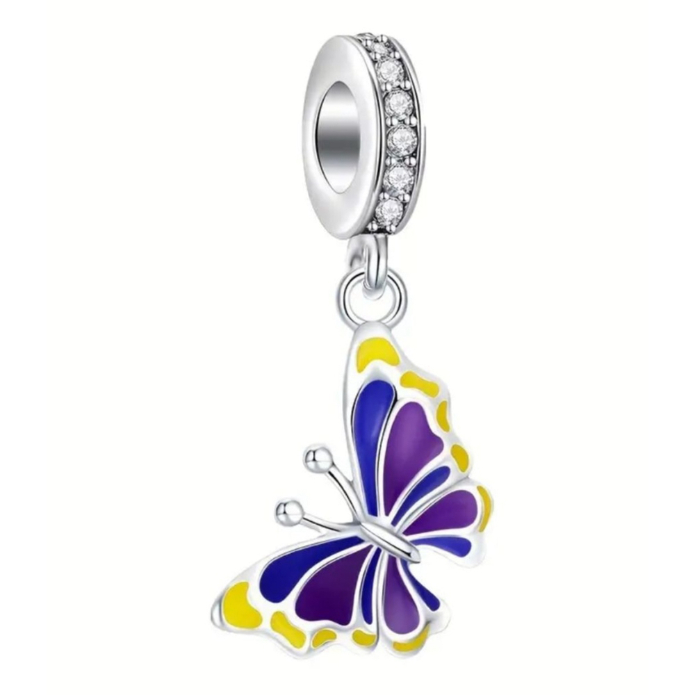 Women's Charm Purple Yellow Butterfly